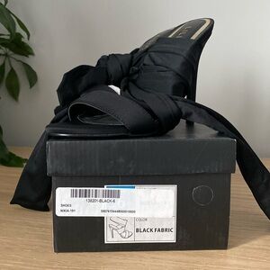 Tie up black dressy sandals